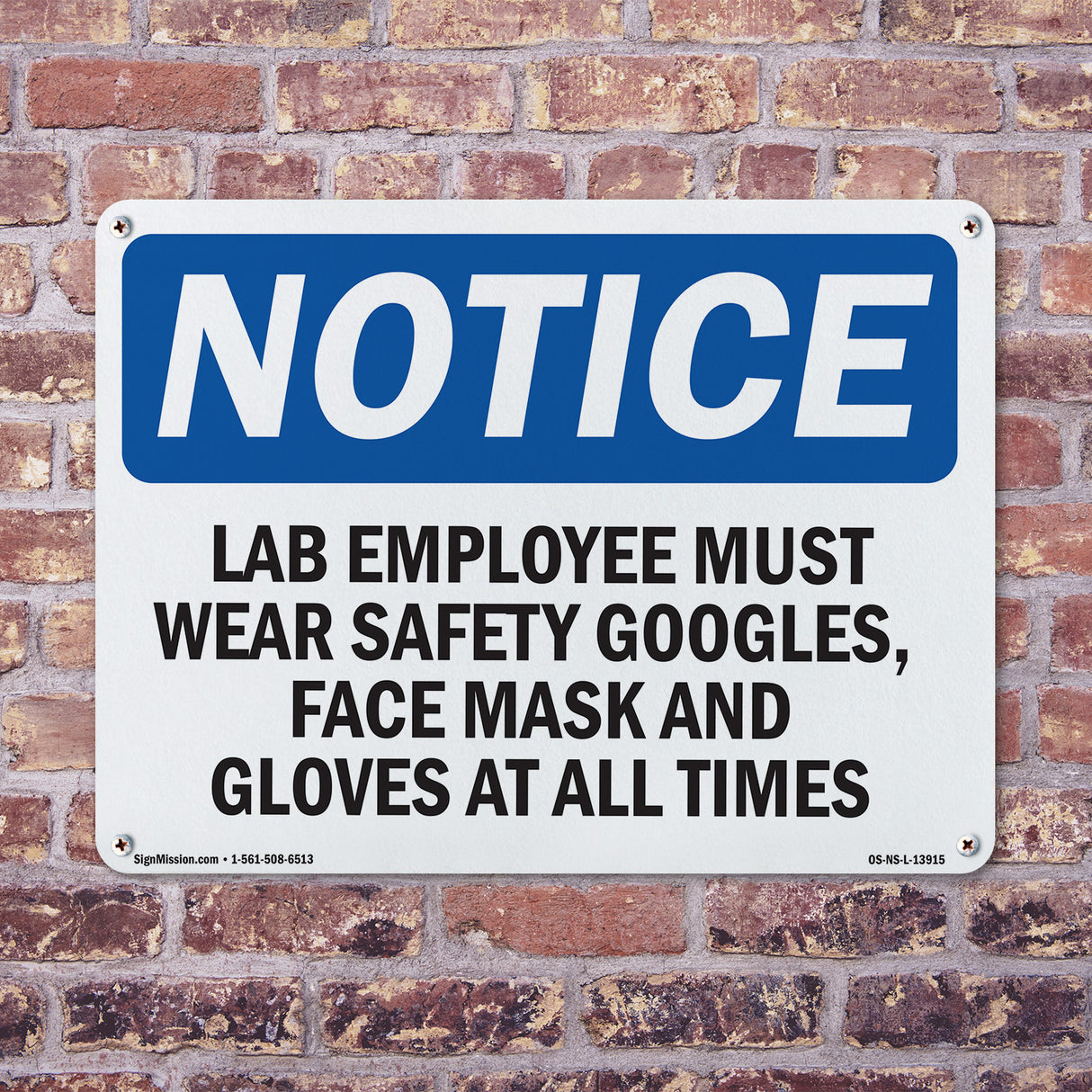 Lab Employees Must Wear Safety Goggles,