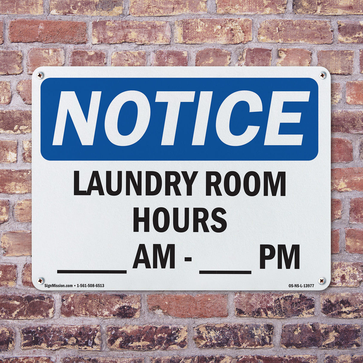 Laundry Room Hours ____ Am - ____ Pm
