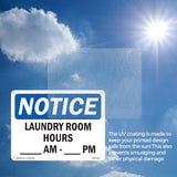 Laundry Room Hours ____ Am - ____ Pm