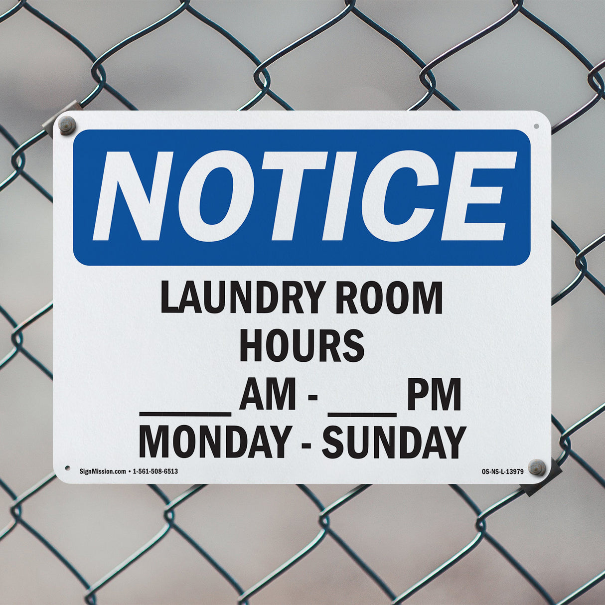 Laundry Room Hours ____ Am To ____ Pm Monday