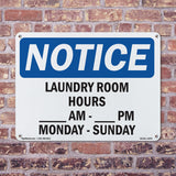 Laundry Room Hours ____ Am To ____ Pm Monday
