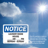 Laundry Room Hours ____ Am To ____ Pm Monday