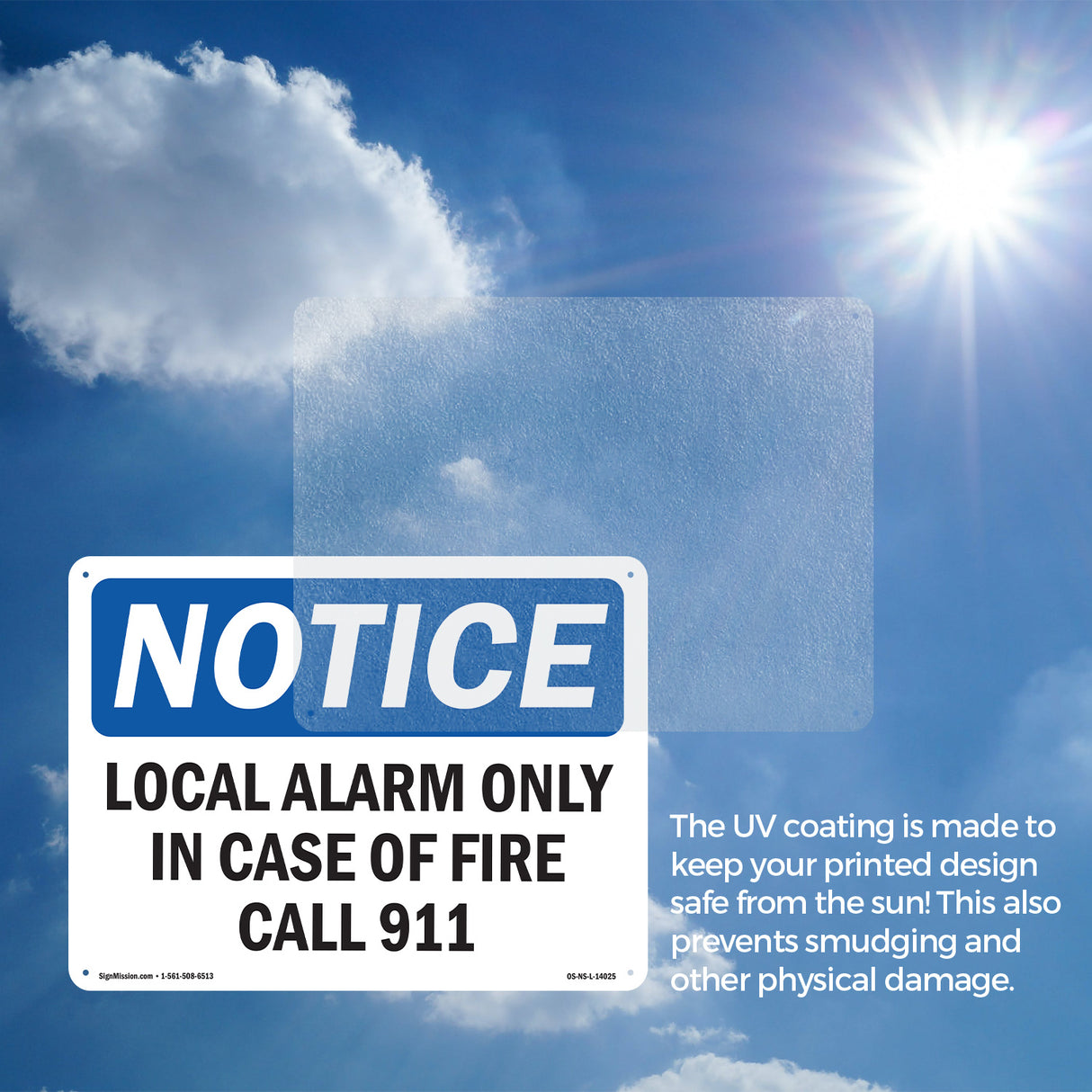 Local Alarm Only In Case Of Fire Call 911 Sign