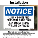 Lunch Boxes And Personal Bags Only Any Loose