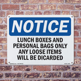 Lunch Boxes And Personal Bags Only Any Loose