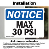Max 30 PSI