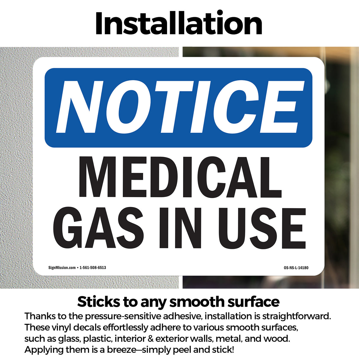 Medical Gas In Use Sign