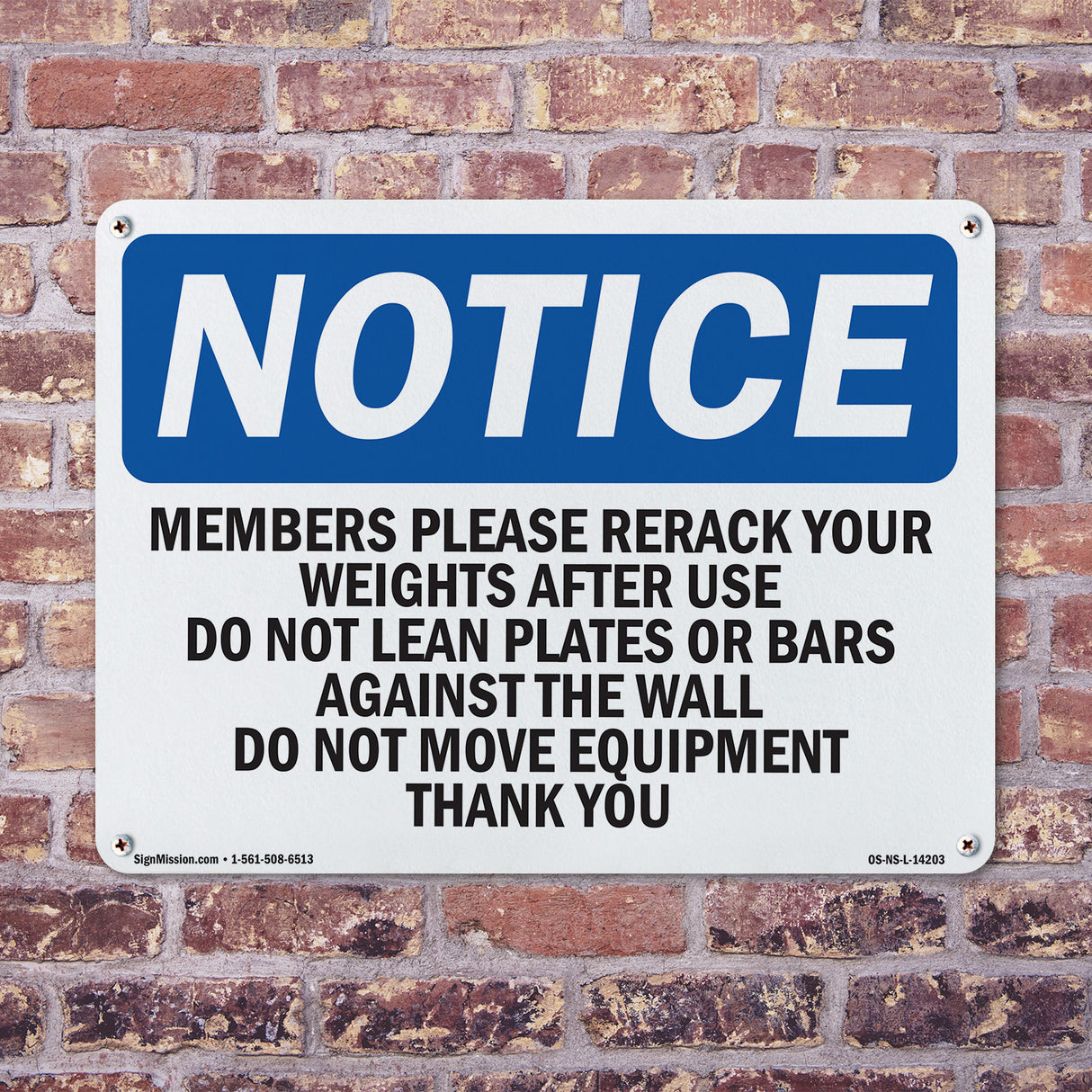 Members Please Rerack Your Weights After