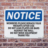 Members Please Rerack Your Weights After