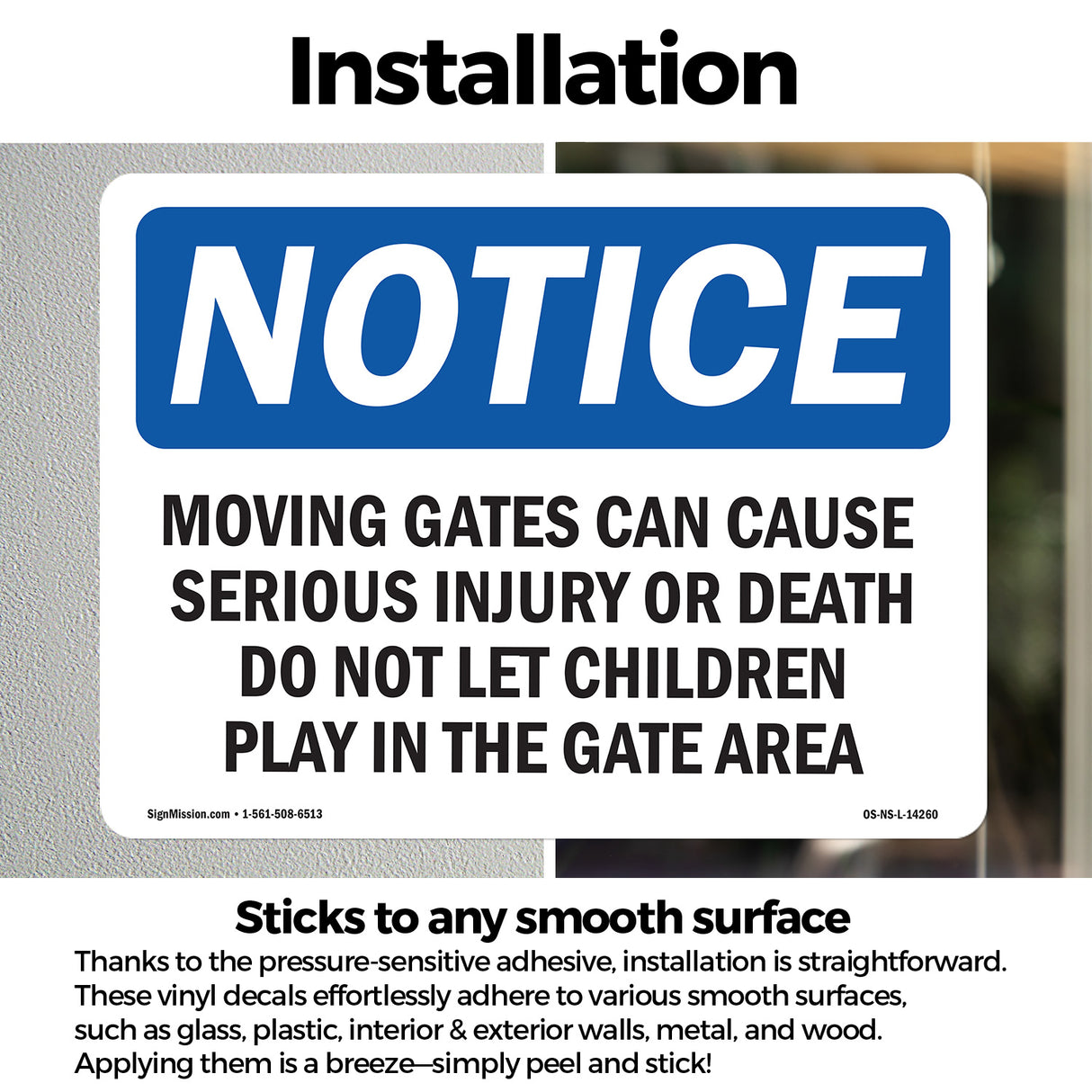 Moving Gate Can Cause Serious Injury Or Sign