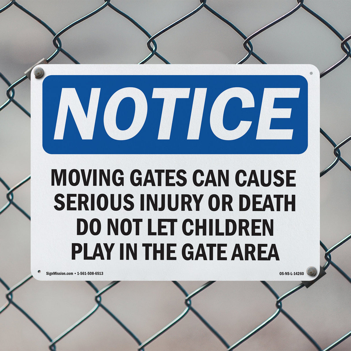 Moving Gate Can Cause Serious Injury Or Sign