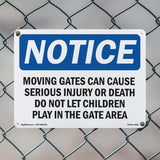 Moving Gate Can Cause Serious Injury Or Sign