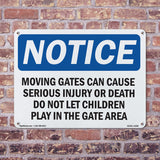 Moving Gate Can Cause Serious Injury Or Sign