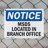 MSDS Located At Branch Office