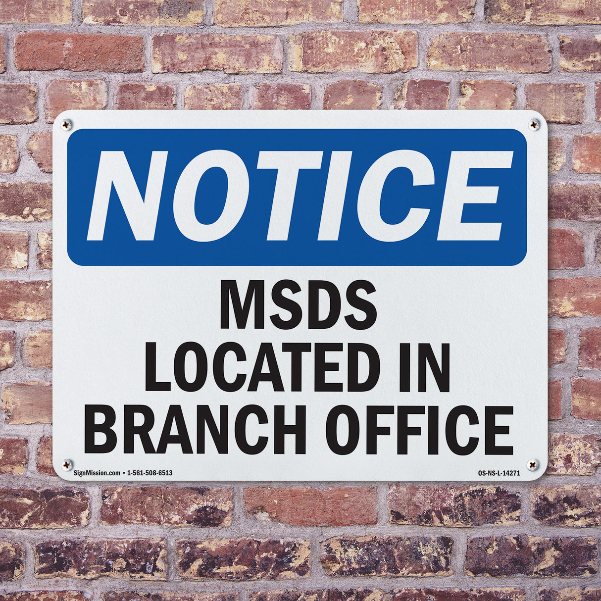 MSDS Located At Branch Office