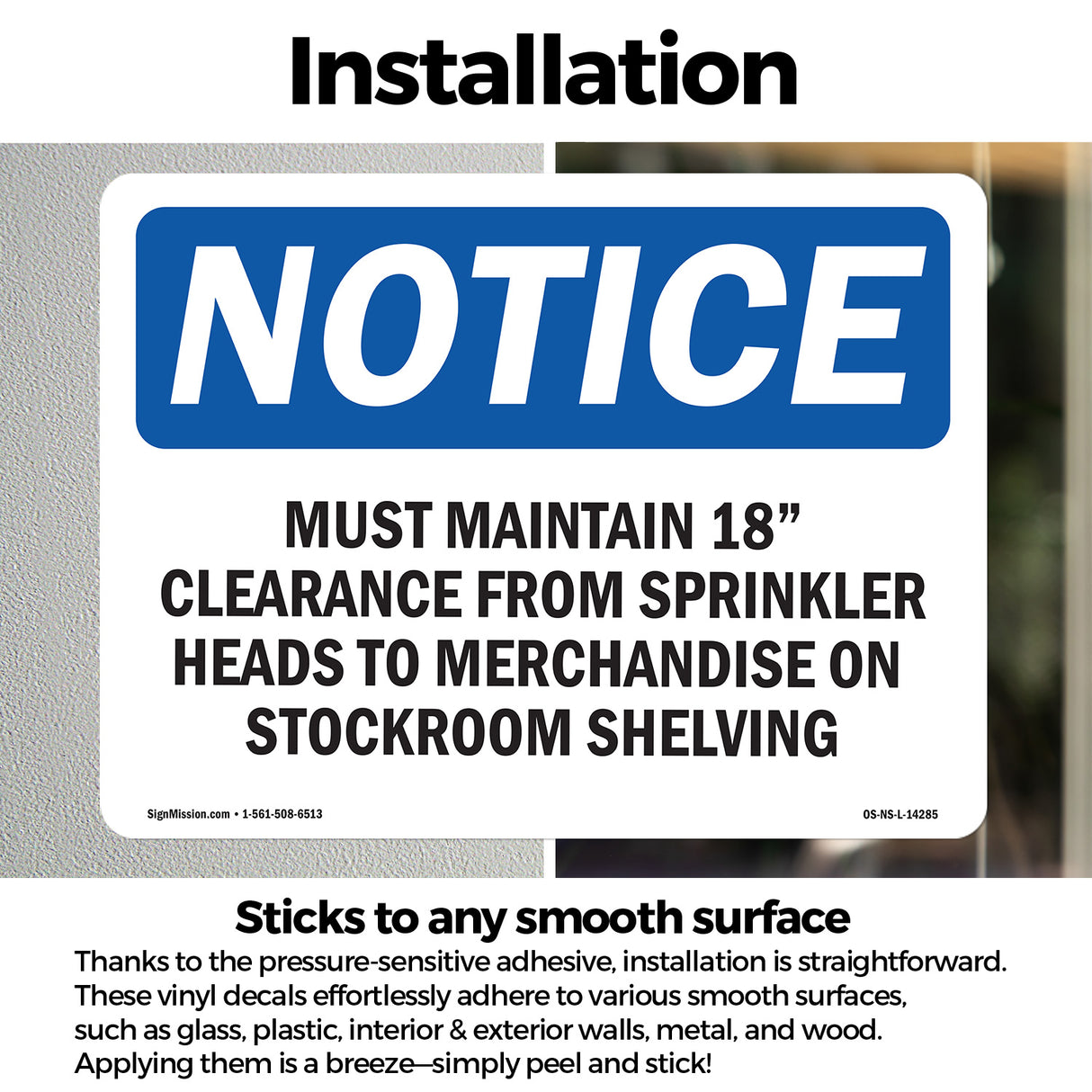 Must Maintain 18 Clearance From