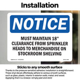 Must Maintain 18 Clearance From