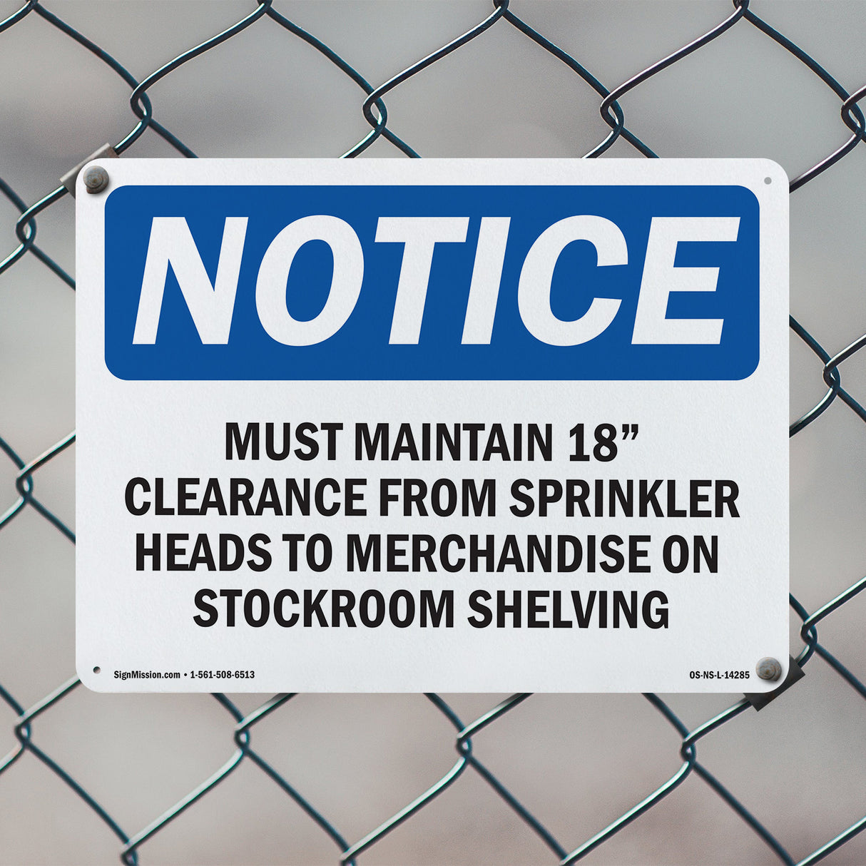Must Maintain 18 Clearance From