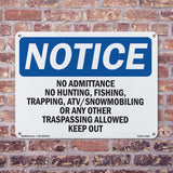 No Admittance No Hunting, Fishing,