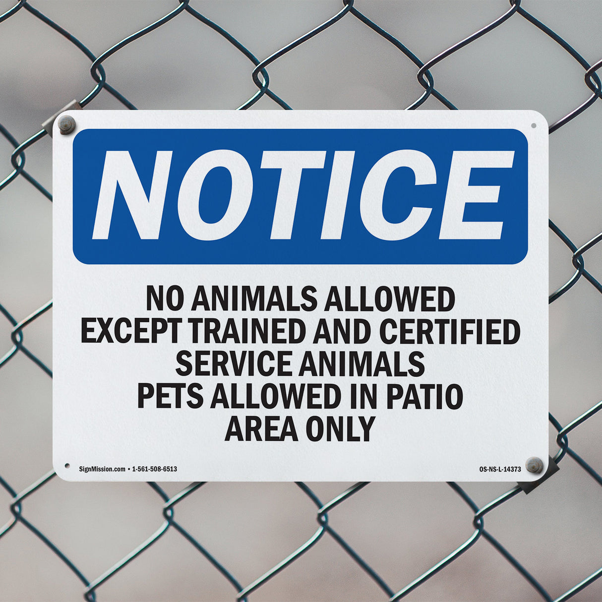 No Animals Allowed Except Trained And Certified