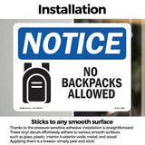 No Backpacks Allowed