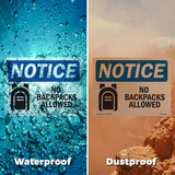 No Backpacks Allowed