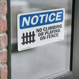 No Climbing Or Playing On Fence