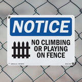 No Climbing Or Playing On Fence
