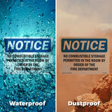No Combustible Storage Permitted In This