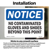No Contaminated Gloves And Shoes Beyond This Point