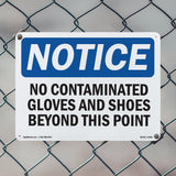 No Contaminated Gloves And Shoes Beyond This Point