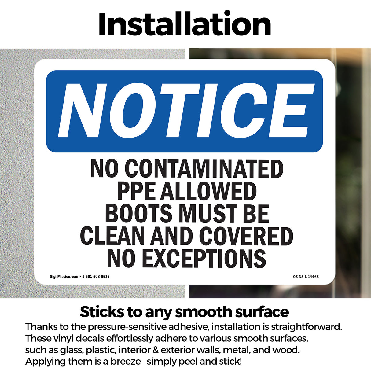 No Contaminated PPE Allowed Boots Must Be