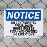 No Contaminated PPE Allowed Boots Must Be