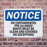 No Contaminated PPE Allowed Boots Must Be