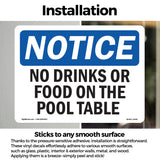 No Drinks Or Food On Pool Table