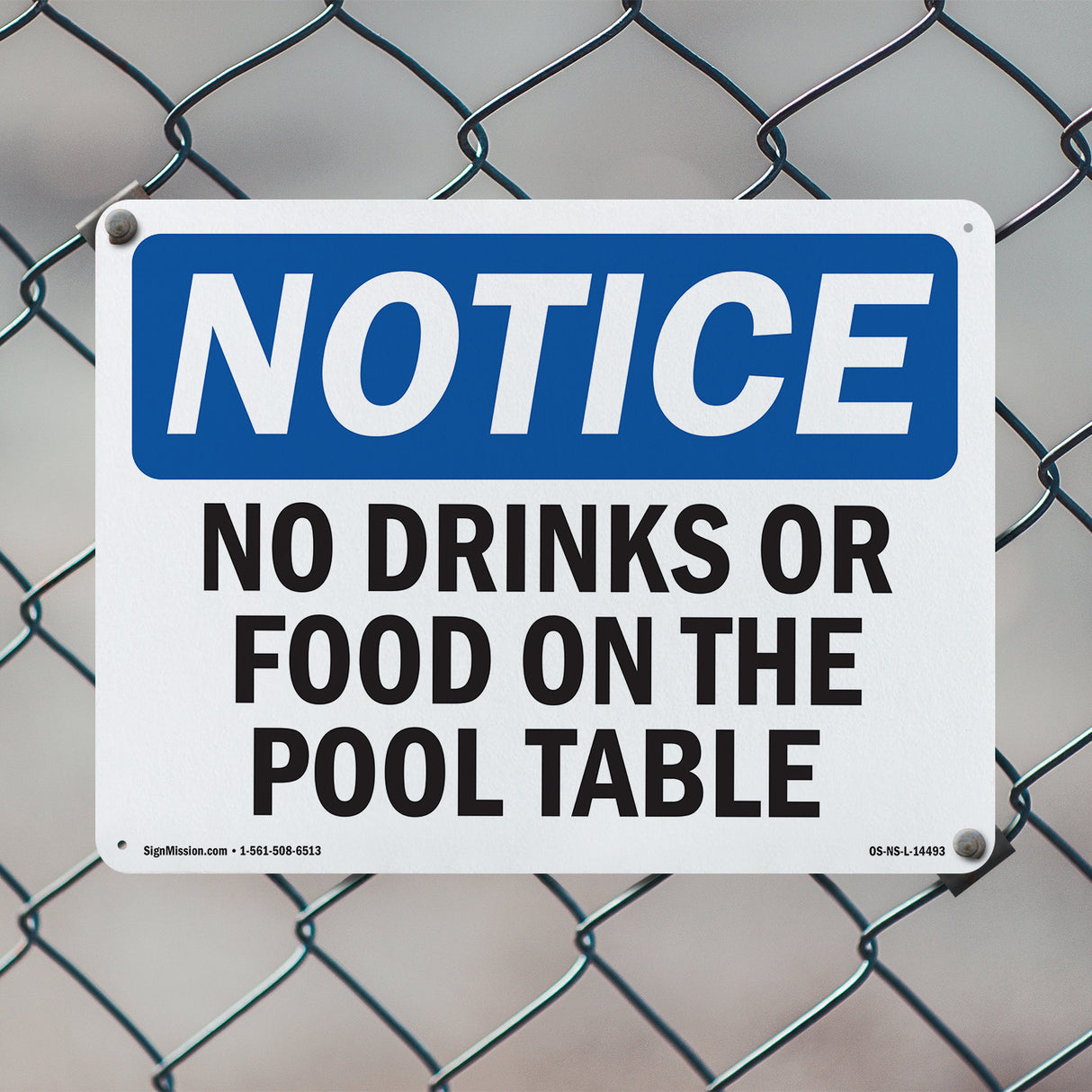 No Drinks Or Food On Pool Table