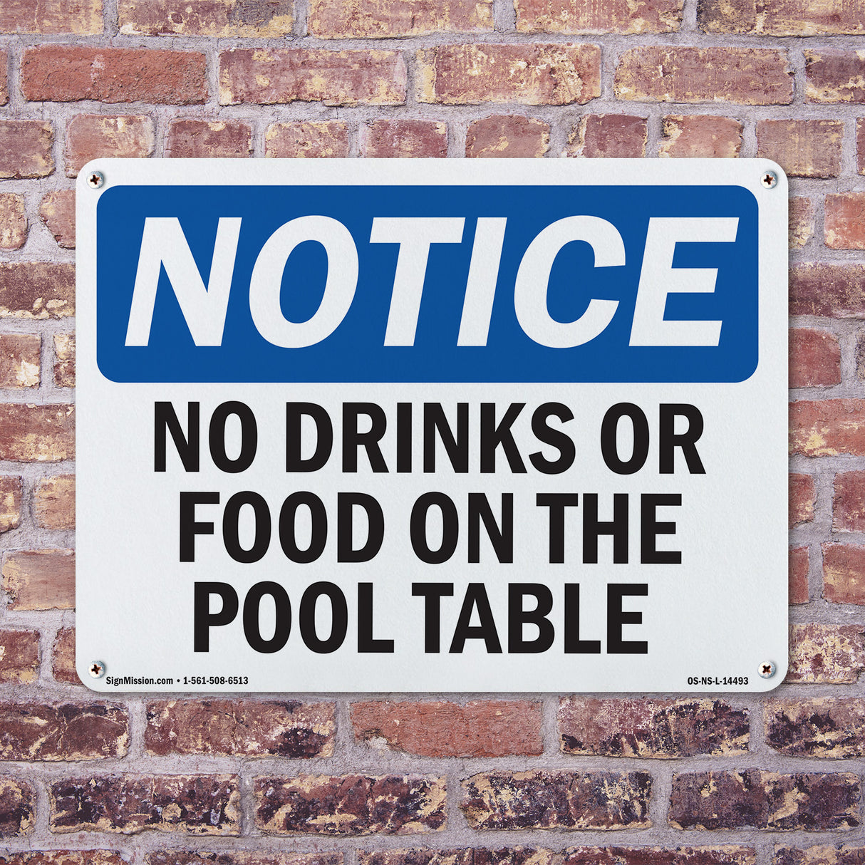 No Drinks Or Food On Pool Table