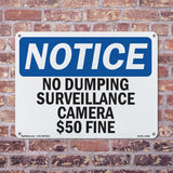 No Dumping Surveillance Camera $50 Fine