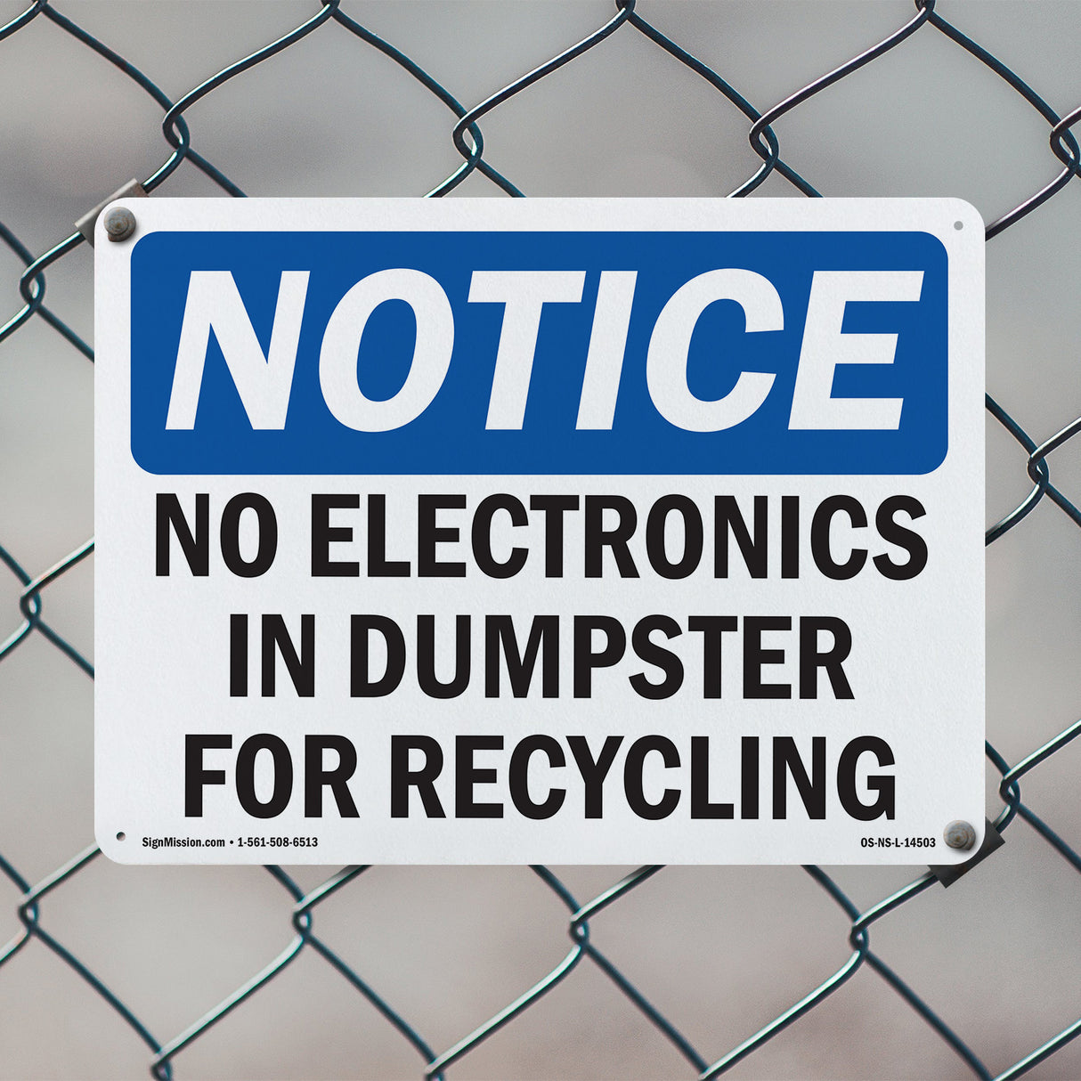 No Electronics In Dumpster For Recycling