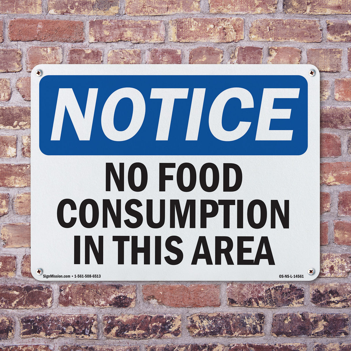 No Food Consumption In This Area