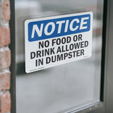 No Food Or Drink Allowed In Dumpster