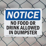 No Food Or Drink Allowed In Dumpster