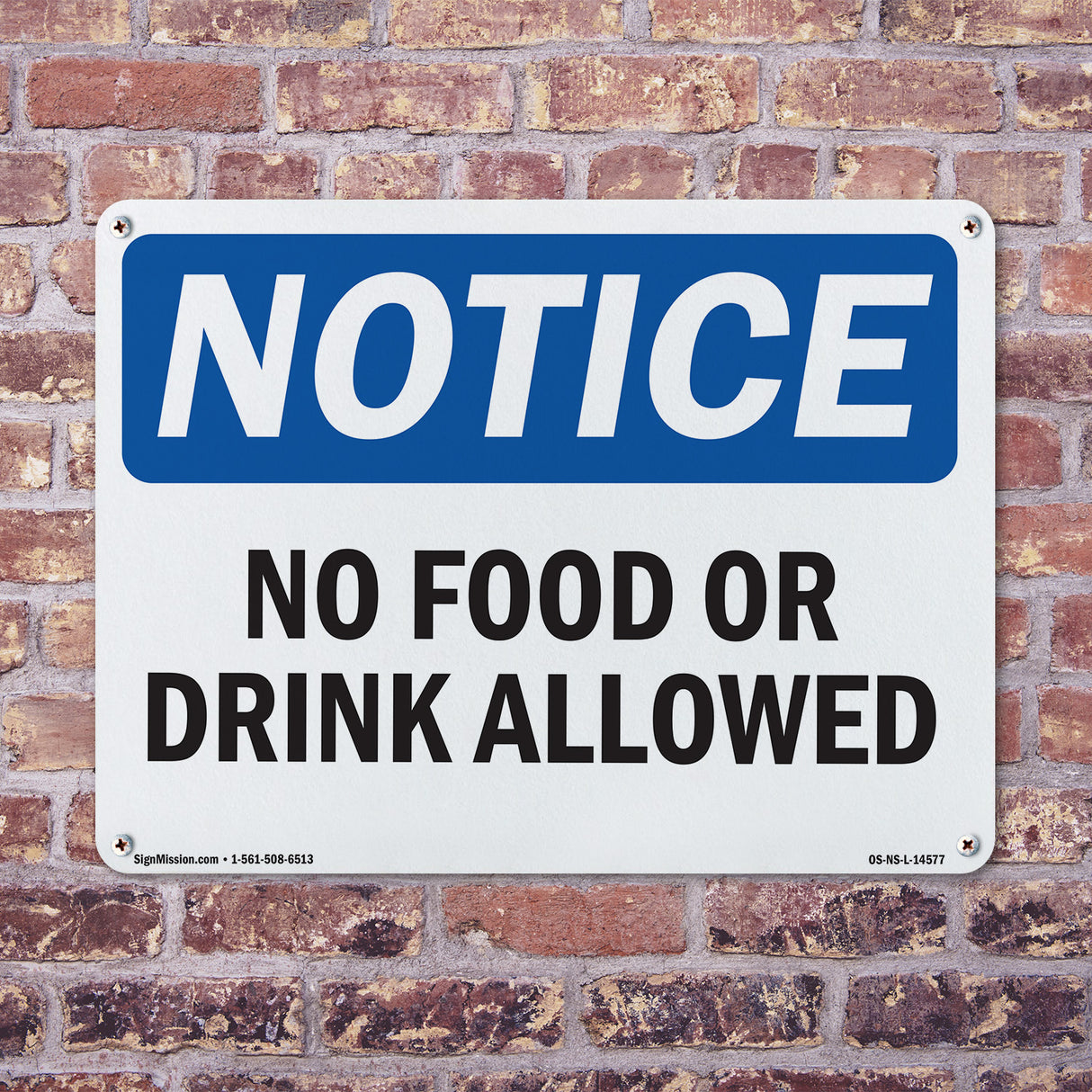 No Food Or Drink Allowed Sign
