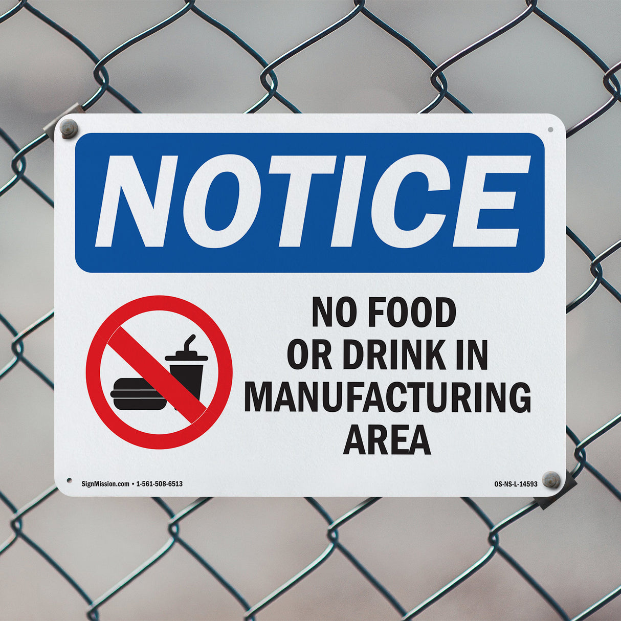 No Food Or Drink In Manufacturing Area