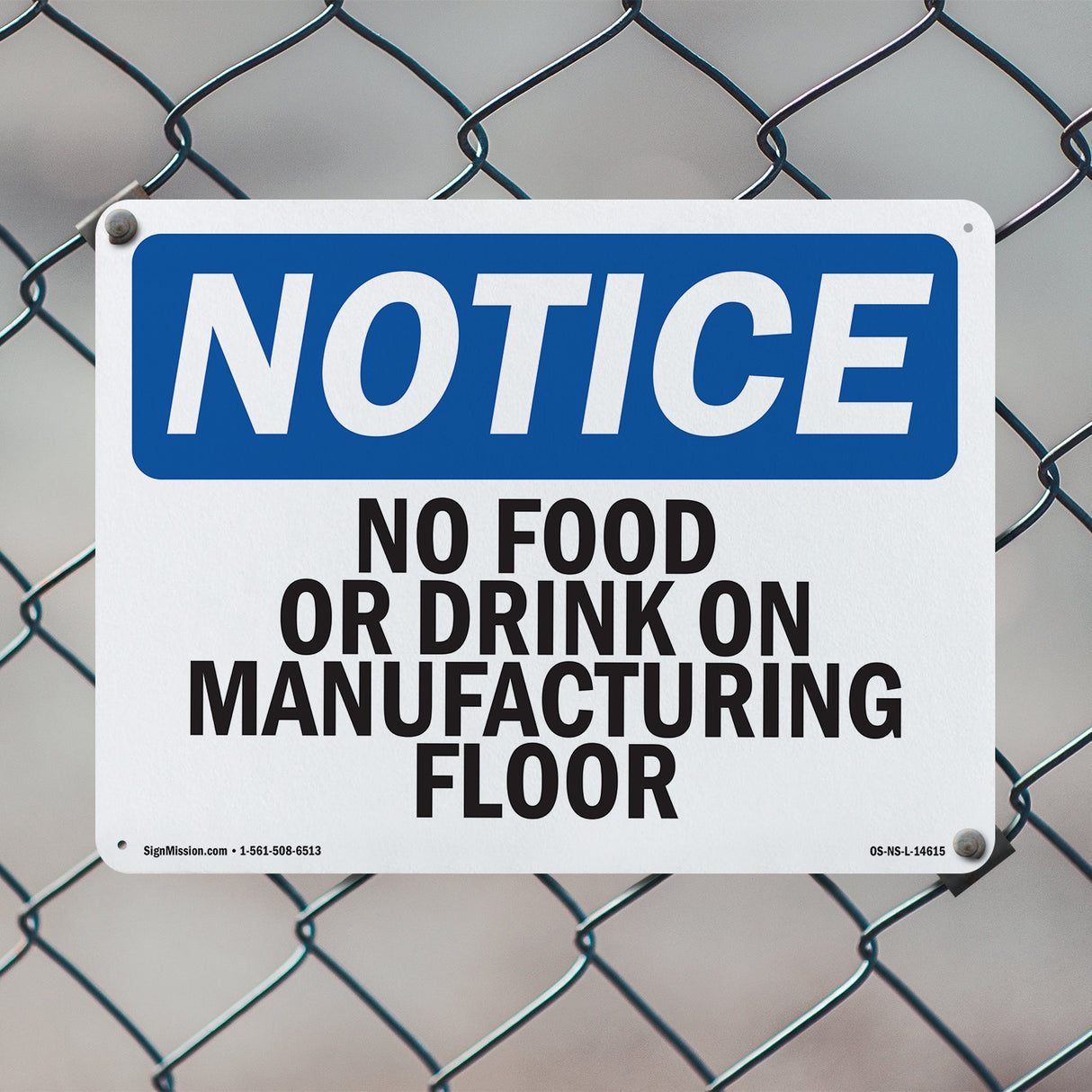 No Food Or Drinks On Manufacturing Floor