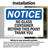 No Glass Containers Beyond This Point Thank You