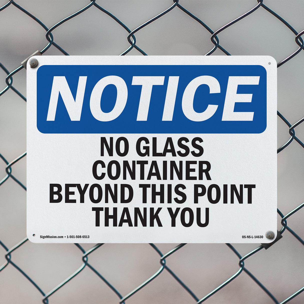 No Glass Containers Beyond This Point Thank You