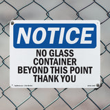 No Glass Containers Beyond This Point Thank You