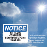 No Glass Containers Beyond This Point Thank You
