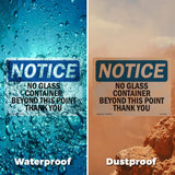 No Glass Containers Beyond This Point Thank You